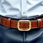 Image 1 Prompt: Bally Leather Belt**