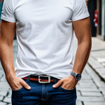 Bali Stripe Belt - Men's Casual Style**

"A man in his late 20s, wearing a classic dark wash denim jean, a simple white t-shirt, and a Bali stripe belt with a silver buckle, fully clothed, appropriate attire, safe for work, perfect anatomy, natural proportions, standing in a well-lit urban environment, professional photography, high quality, modest clothing."

**